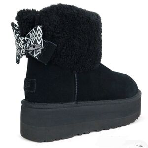 UGG Black Shearling Platform Boots